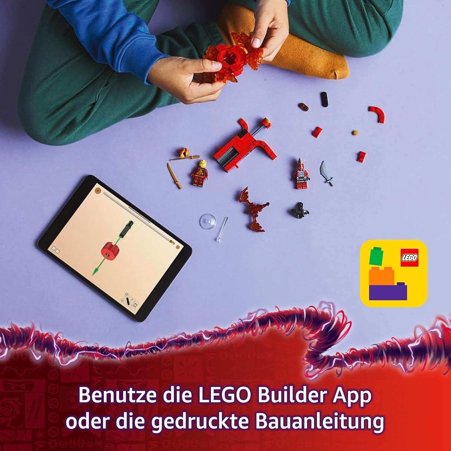 LEGO NINJAGO Kais Drage Spinjitzu Spinner - Action Ninja Legetøj med 2 Minifigurer - Lille legesæt til børn - Gaveidé til drenge og piger fra 6 år og opefter 71823 Byggesæt Besuche den LEGO-Store