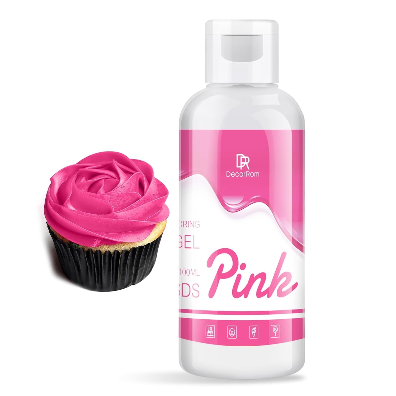 Colorant alimentar gel - 120 g coloranți alimentari concentrați pentru decorarea torturilor, copt, fursecuri, macaroane - Colorant alimentar fără zahăr pentru băuturi, decorarea torturilor, slime DIY, ou de Paște (alb)