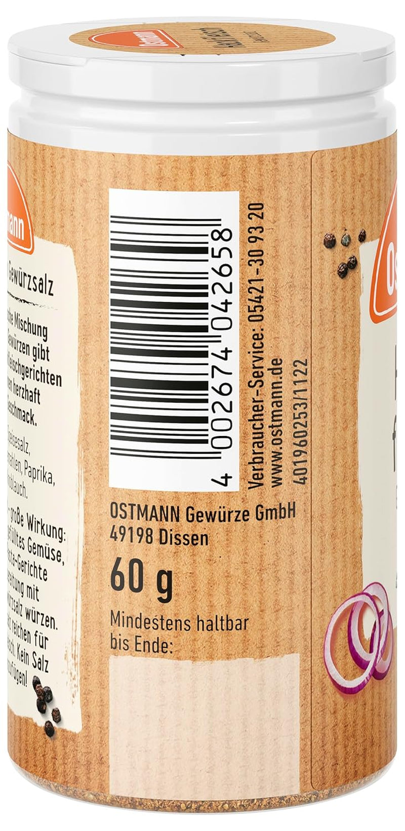 Ostmann Gewürze - Hackfleisch Gewürzsalz | Gewürz für Hackfleisch, Buletten eller Cevapcici | 60 g i Streudose