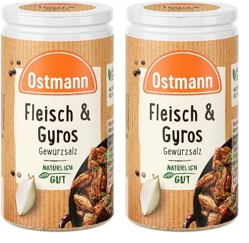 Ostmann Gewürze - Fleisch & Gyros Gewürzsalz | Pikantes Gewürz mit Mediterraner Note for gegrilltes und gebratenes Fleisch | Mit praktischem Streuaufsatz | 50 g i en si