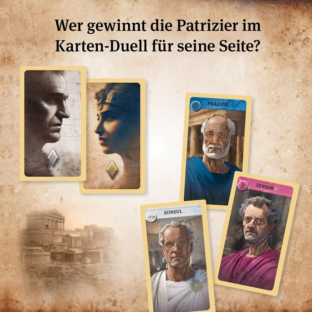 KOSMOS 684556 Caesar & Cleopatra, Strategikortspil for 2 spillere fra 10 år og opefter, Voksenspil, Brætspil for 2