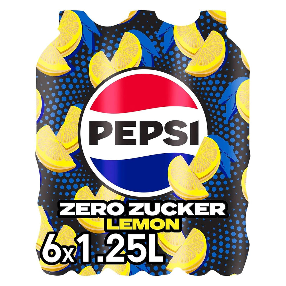 Pepsi Zero Sugar Lemon, Pepsis sukkerfri sodavand med citronsmag, sæt 6 x 1,25 liter Naty Shop