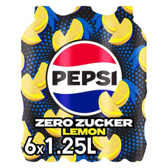 Pepsi Zero Sugar Lemon, Pepsis sukkerfri sodavand med citronsmag, sæt 6 x 1,25 liter Naty Shop