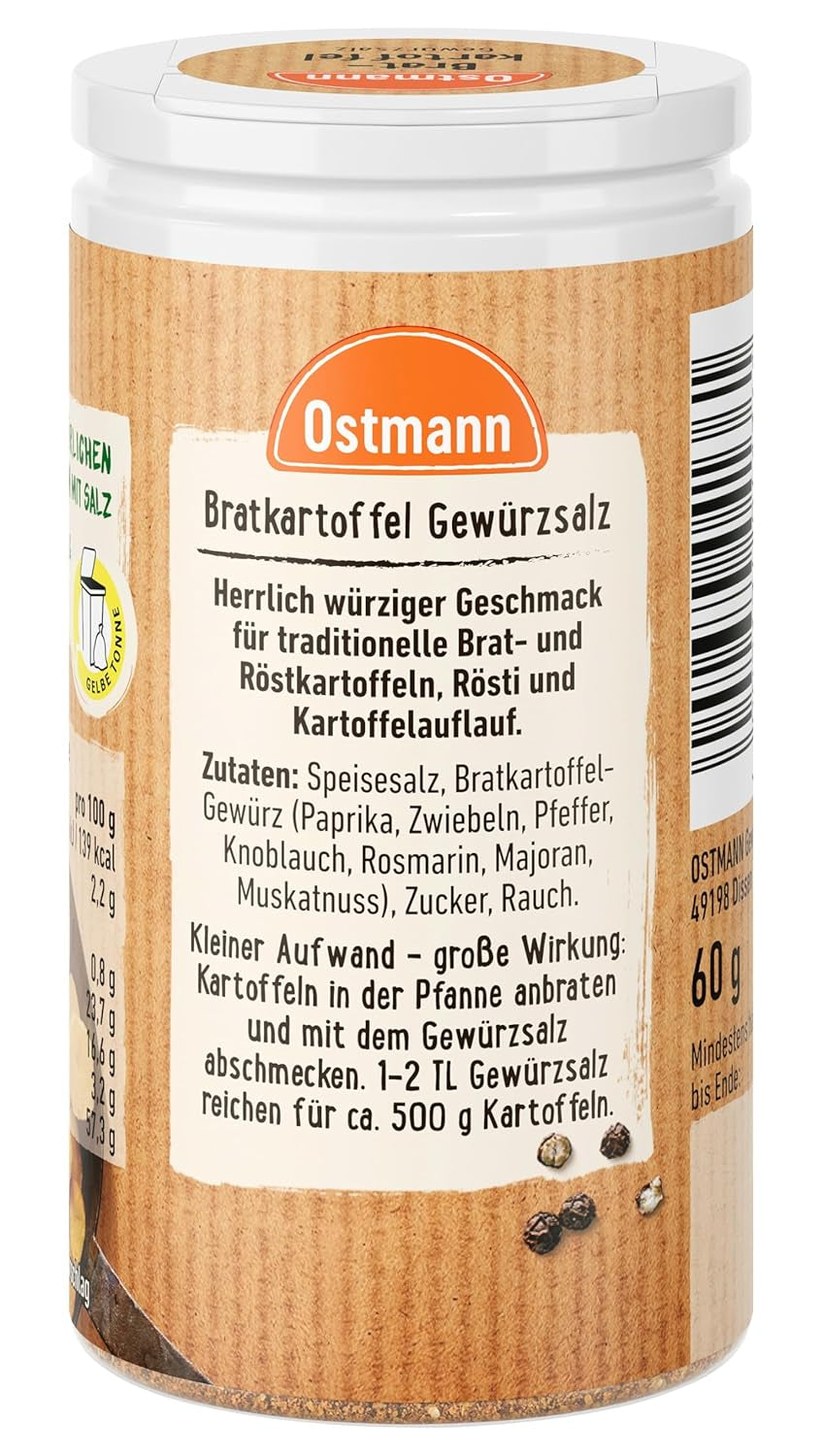 Ostmann Gewürze - Bratkartoffel Gewürzsalz | Pikant-salziges Gewürz für Kartoffelgerichte | 60 g i Der Streudose