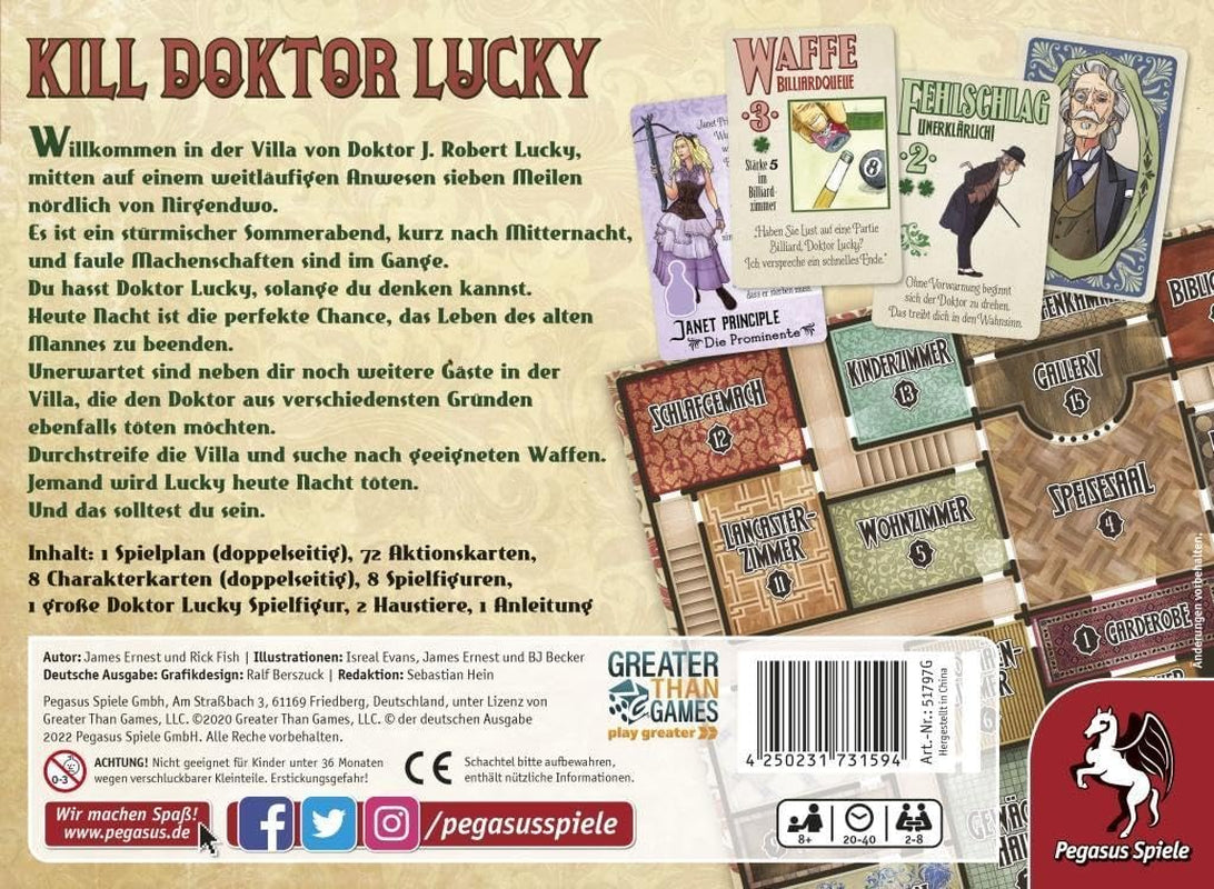 Pegasus Spiele 51797G Kill Doctor Lucky, hvid