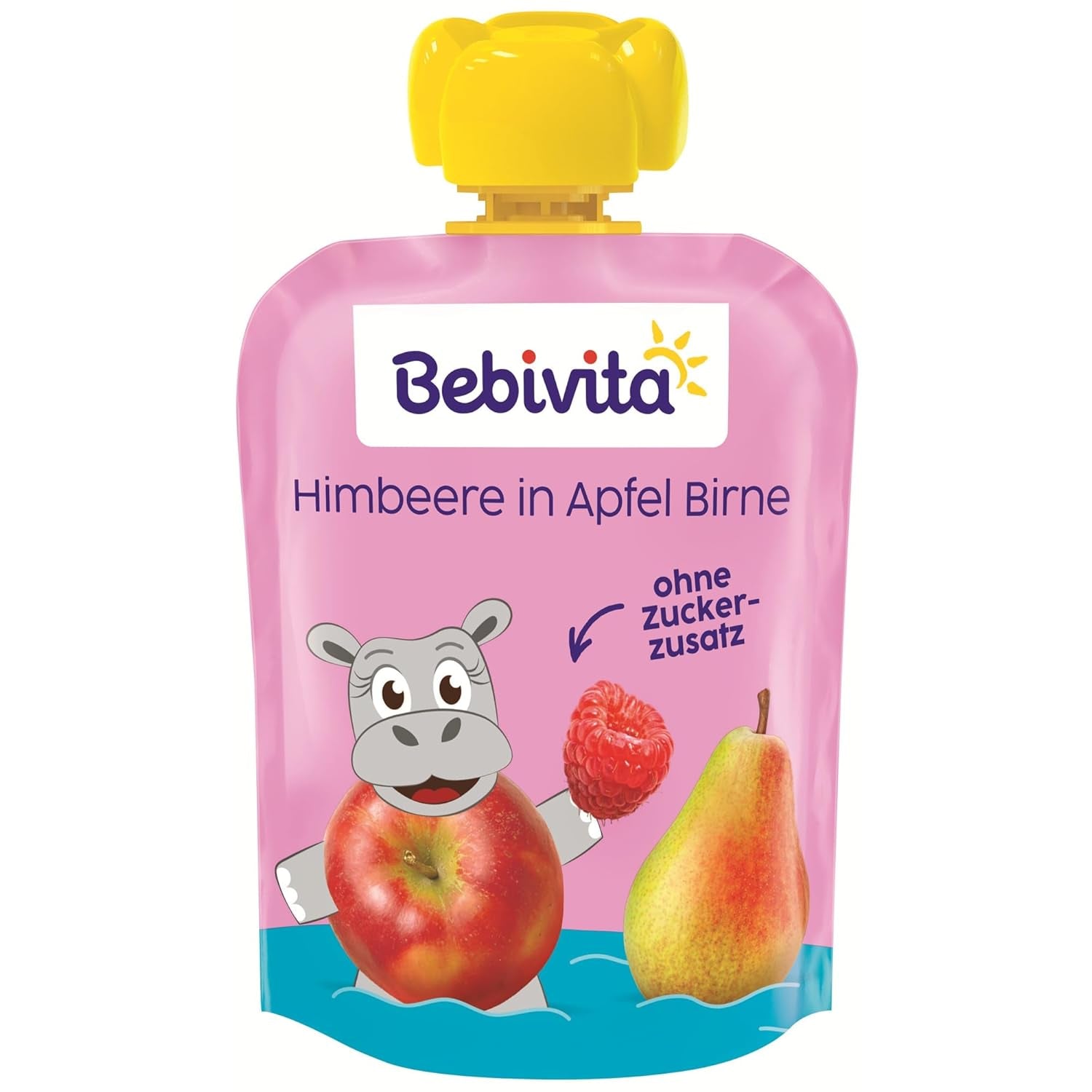 Himbeere i Apfel Birne Quetschie – 16 Stück (4er Pack, je 4 x 90g), ohne Zuckerzusatz, glutenfrei, ideal für unterwegs und selbständiges Snacken