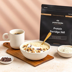 Protein Works - Proteingrød 360 | Myte Yderligere vitaminer og mineraler | Proteinreiches Frühstück | Kalorienarme Haferflocken | 6 portioner | Mælkechokolade 500G Cereal Naty Shop