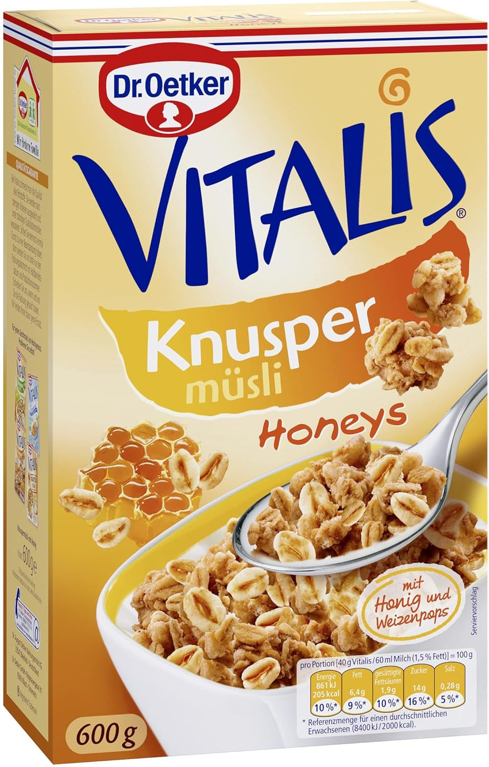 Dr. Oetker Vitalis Crunchy Flakes: Crunchy müsli med cornflakes og mandelstykker, pakke med 5 (5 x 600g)