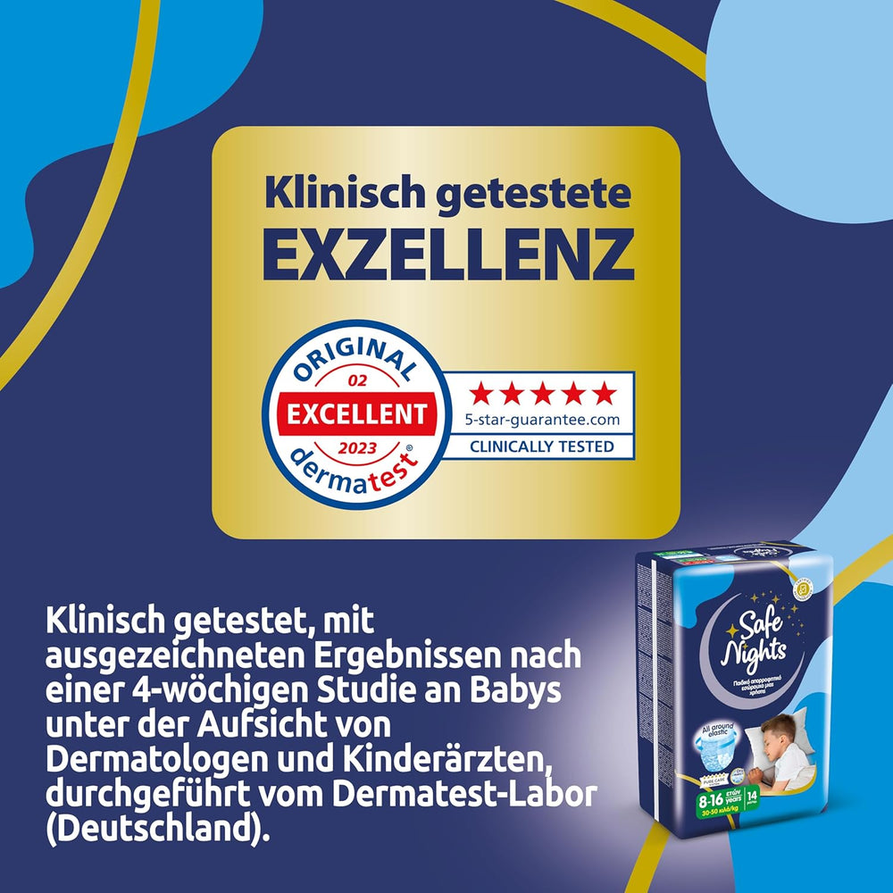 Safe Nights Boy, natbukser til alderen 8-16 år (30-50 kg), 84 stk.