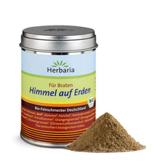 Herbaria Himmel auf Erden bio 100g M-Dose – fertiges Bio-Gewürzsalz für Rind-, Kalb- og Schweinefleisch als Braten eller Kurzgebratenes – i nachhaltiger Aromaschutz-Dose
