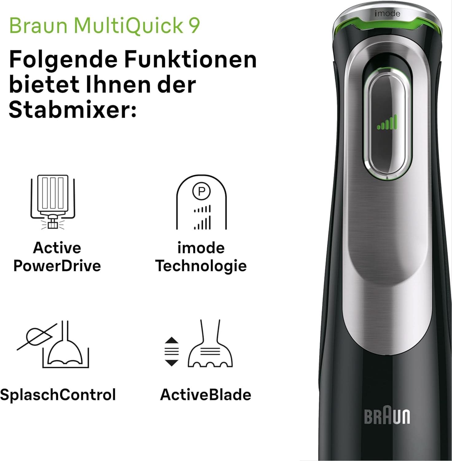 Braun Multiquick 9 MQ 9147X – 5-i-1 Stabmixer Mit Standmixer-Aufsatz, Zerkleinerer, Kartoffel- & Gemüsestampfer & Schneebesen, Stufenlose Geschwindigkeitsenstellung, 1200 W, Schwarz/Edelstahl Kitchen Naty Shop