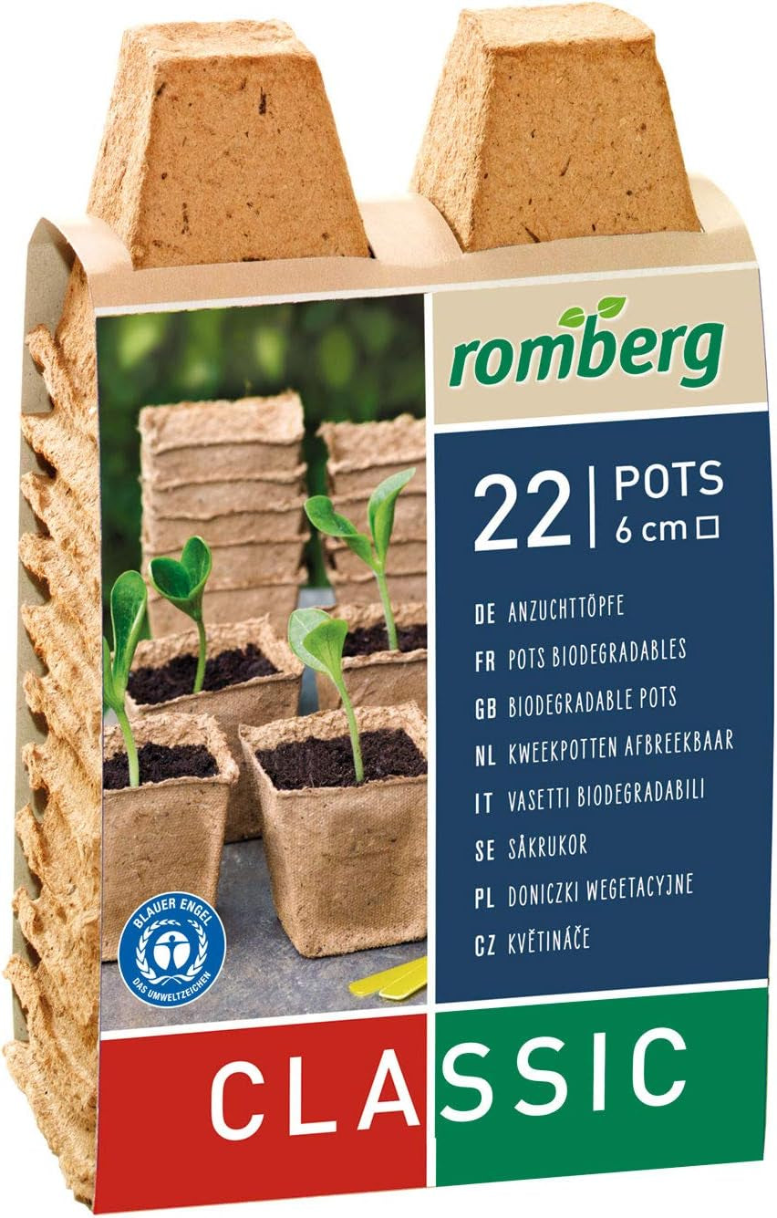 Ghivece pentru răsaduri de cocos Romberg 10091100 (ghivece pentru plante) Classic - 6 cm, rotunde, fără turbă, biodegradabile, 26 bucăți