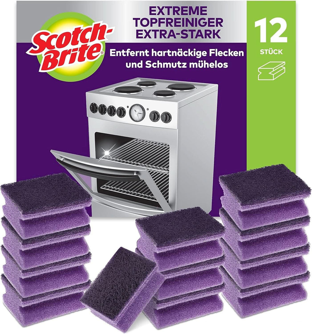 Scotch-Brite Classic Pot Cleaner, 16 bureți per pachet, burete pentru bucătărie - curăță puternic și eficient Detergenti Bucatarie Naty Shop Lila Pentru curatare grătar