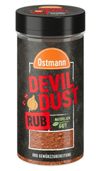 Ostmann Gewürze - Devil Dust | BBQ Rub Gewürzzubereitung | Scharfe Trockenmarinade für Grillfleisch | 140 g i Streuer