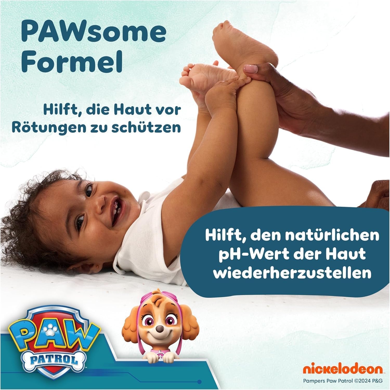Pampers Harmony Aqua Babyservietter Paw Patrol 15 Pakke med 48 Servietter 720 Babyservietter hjælper med at genoprette hudens naturlige pH-balance Light Lotion 99% Vand