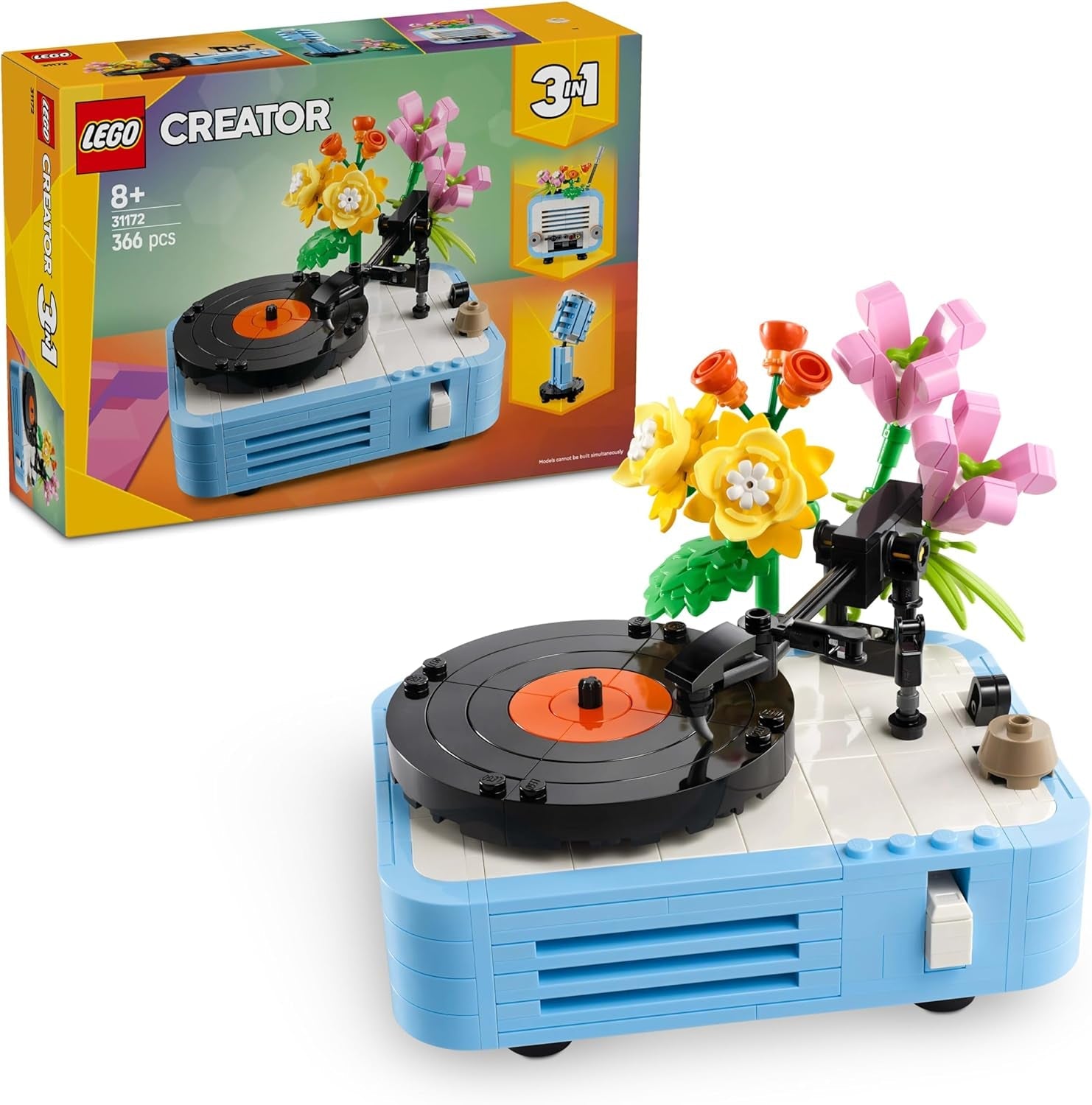 LEGO Creator 3In1 disc-afspiller med blomster - ombyggeligt legetøj til radio eller mikrofon - musiklegetøj til børn - kreativ gaveidé til piger og drenge fra 8 år 31172 Byggesæt Besuche den LEGO-Store Standardtitel