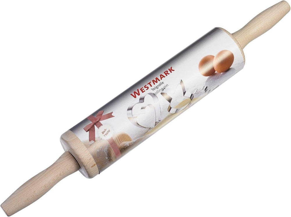Westmark Teig-/Backrolle/Nudelholz, aus Buchenholz, Længde: 46 cm, Holz, Woody, Hellbraun, 30012270