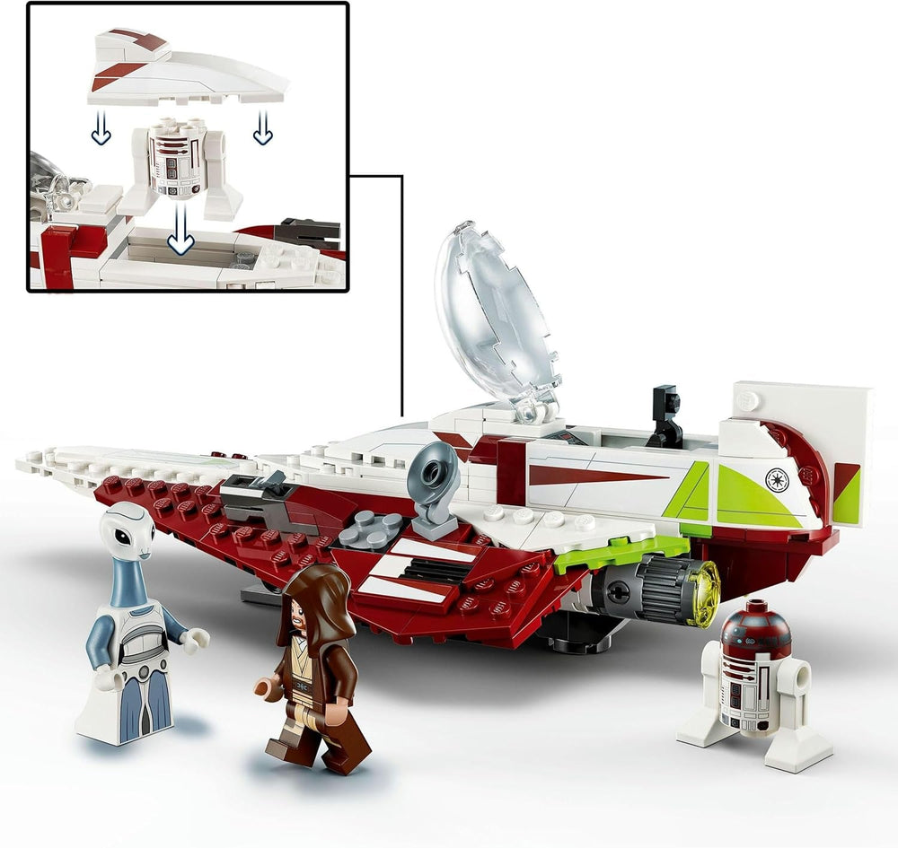 LEGO Star Wars Jedi Starfighter Obi-Wan Kenobi, Bygbart legetøj med Taun We, Droid Figur og Lyssværd, Attack of the Clones Set 75333 Byggesæt Besuche den LEGO-Store