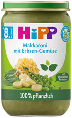 Hipp menuer 100% plantebaseret Fra 8/10 måneder Mor og barn Naty Shop 220 gram makaroni med grønne bønner og spinat