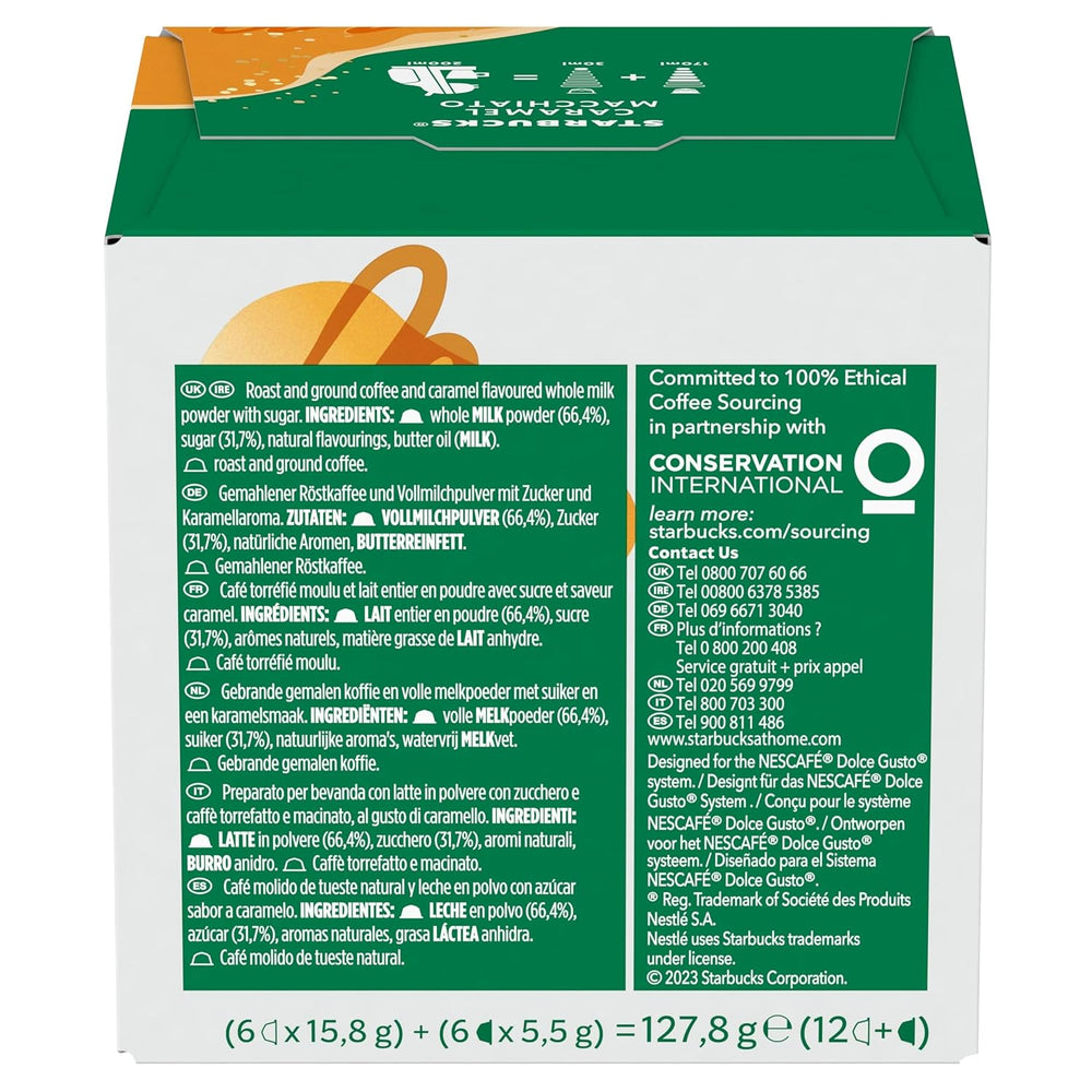 STARBUCKS Caramel Macchiato by Nescafé Dolce Gusto Kaffeekapseln 6 x 12 (72 Kapseln)