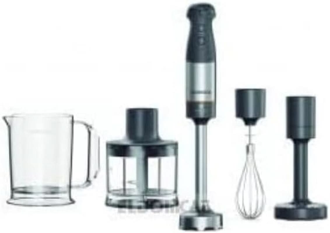 Kenwood Triblade XL Pro Stabmixer HBM80.322BK, 1200W, Variable Speeds, Edelstahl(Pürierfuß), Schneebesen, Emulgieraufsatz, 500Ml Zerkleiner, 700 & 250Ml Becher, Spülmaschinenfeste H3 Teile Bucat0m Bucat.