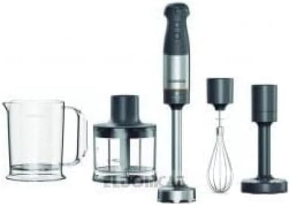 Kenwood Triblade XL Pro Stabmixer HBM80.322BK, 1200W, Variable Speeds, Edelstahl(Pürierfuß), Schneebesen, Emulgieraufsatz, 500Ml Zerkleiner, 700 & 250Ml Becher, Spülmaschinenfeste H3 Teile Bucat0m Bucat.