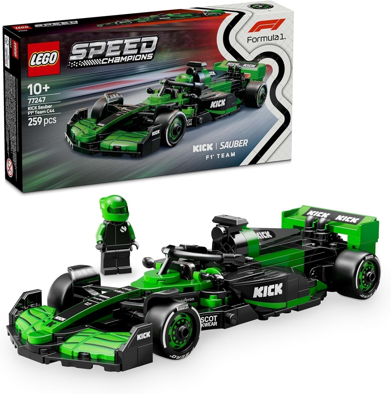 LEGO Speed Champions Mercedes-Amg F1 W15 Racerbil - Formel 1 Minifigur Legetøj - Bilmodel at samle og bygge - Gave til drenge og piger 10+ eller voksne fans 77244 Byggesæt Besuche den LEGO-Store Kick Sauber F1 Team C44 Racerbil 77247