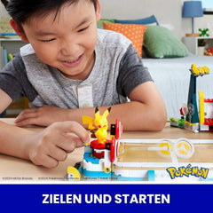 MEGA Pokémon actionfigur byggelegetøj, 1101 stykker træningsarena, kampspil og 5 bevægelige figurer til børn, HWR82 actionfigurer Naty Shop