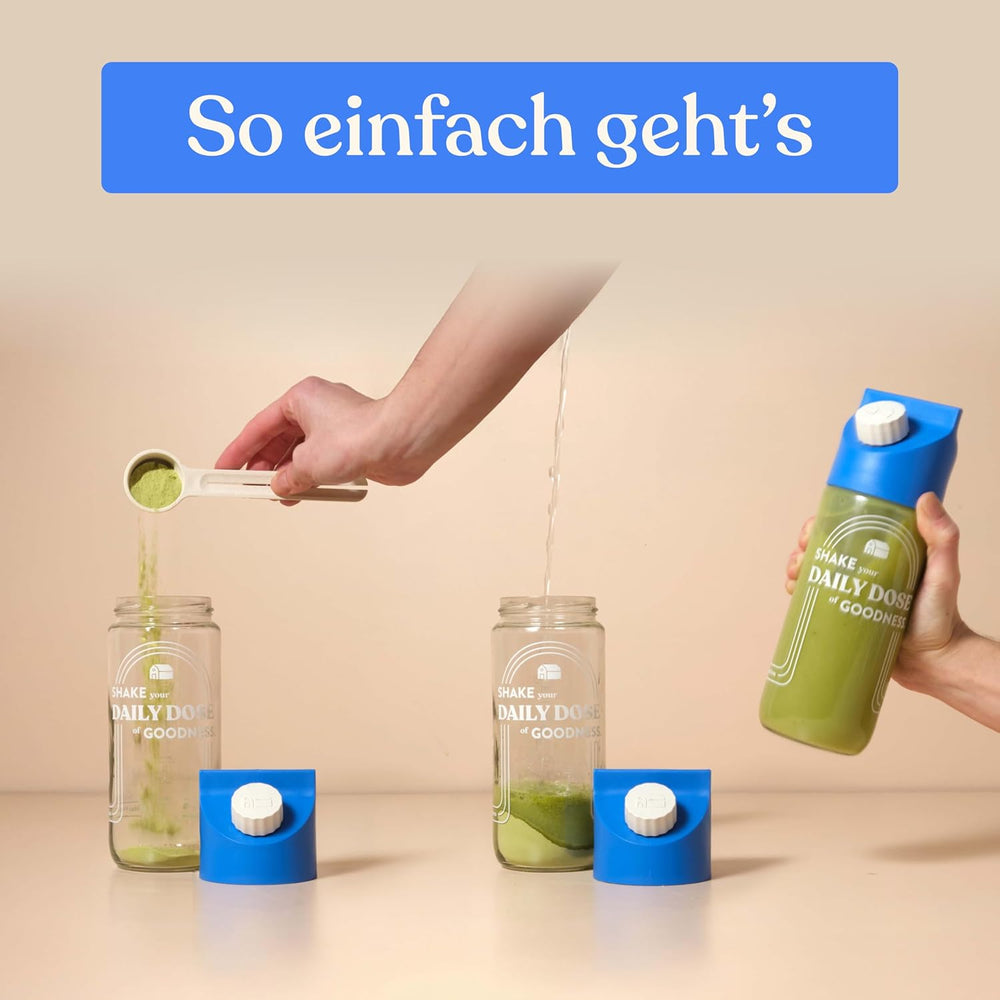 Blue Farm Bio Matcha Oat Latte auf Haferbasis ohne Zuckerzusatz - Mit dem Vitalpilz Lion's Mane - Vegansk - laktosefri og glutenfri (300 g, Matcha)