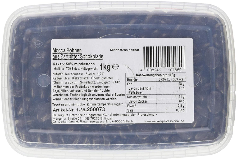 Boabe de mocha Dr. Oetker Professional din ciocolată mocha neagră, 1 pachet (1 x 1 kg)