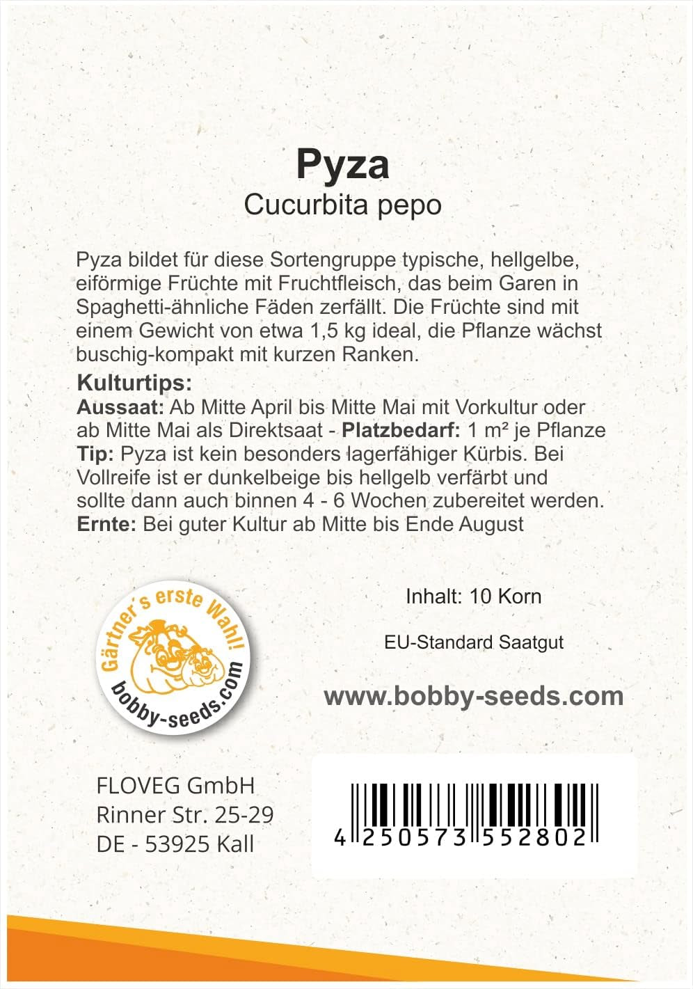 Pyza Kürbissamen Von Bobby-Seeds, Portion
