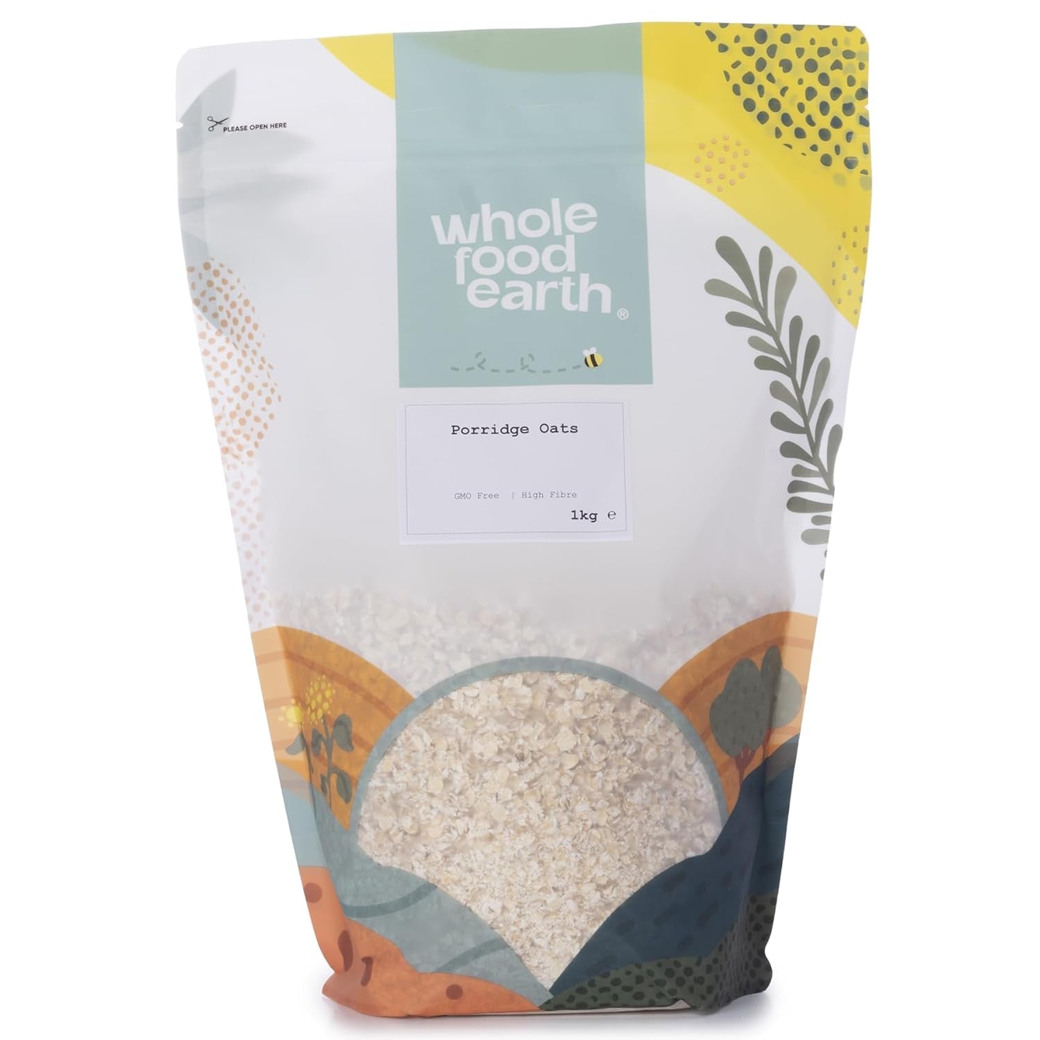 Wholefood Earth - Økologisk Havregrød 3 kg | Ikke-GMO | Vegansk | Rig på fibre