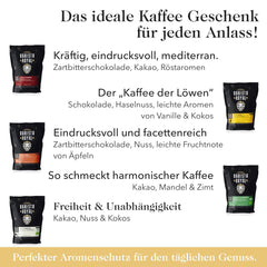 Set Degustare Cafea Boabe Întregi 5 x 350g | Pachet Descoperire Boabe de Cafea în Set Cadou | Arabica | Comerț Echitabil | Vegan | Ideal pentru Espressoare Automate, Espressoare cu Filtru, Espressoare Pour-Over și Prese Franceze | BARISTA ROYAL