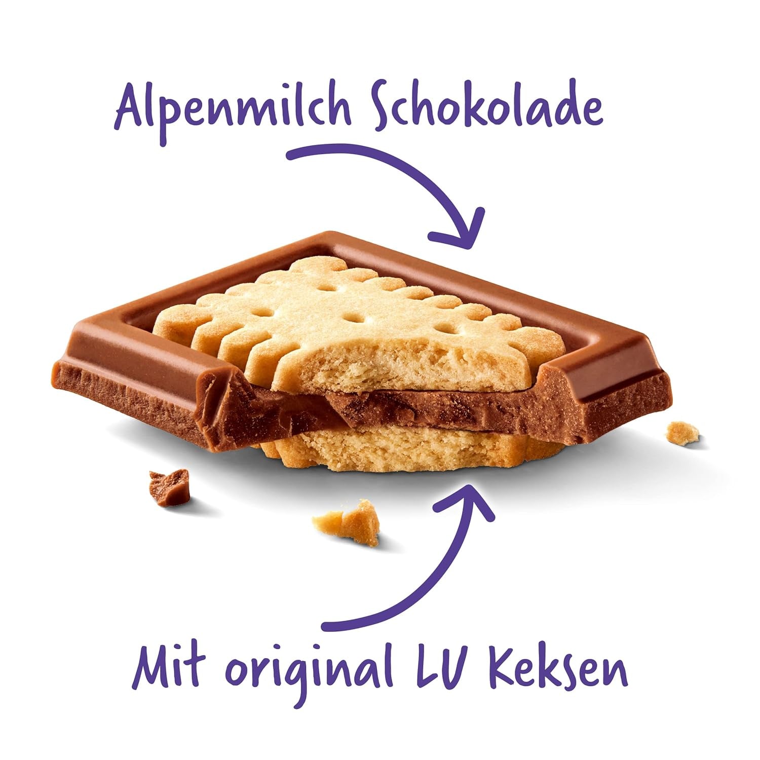 Milka LU – Alpine mælkechokolade med sprøde LU-kiks – 87g