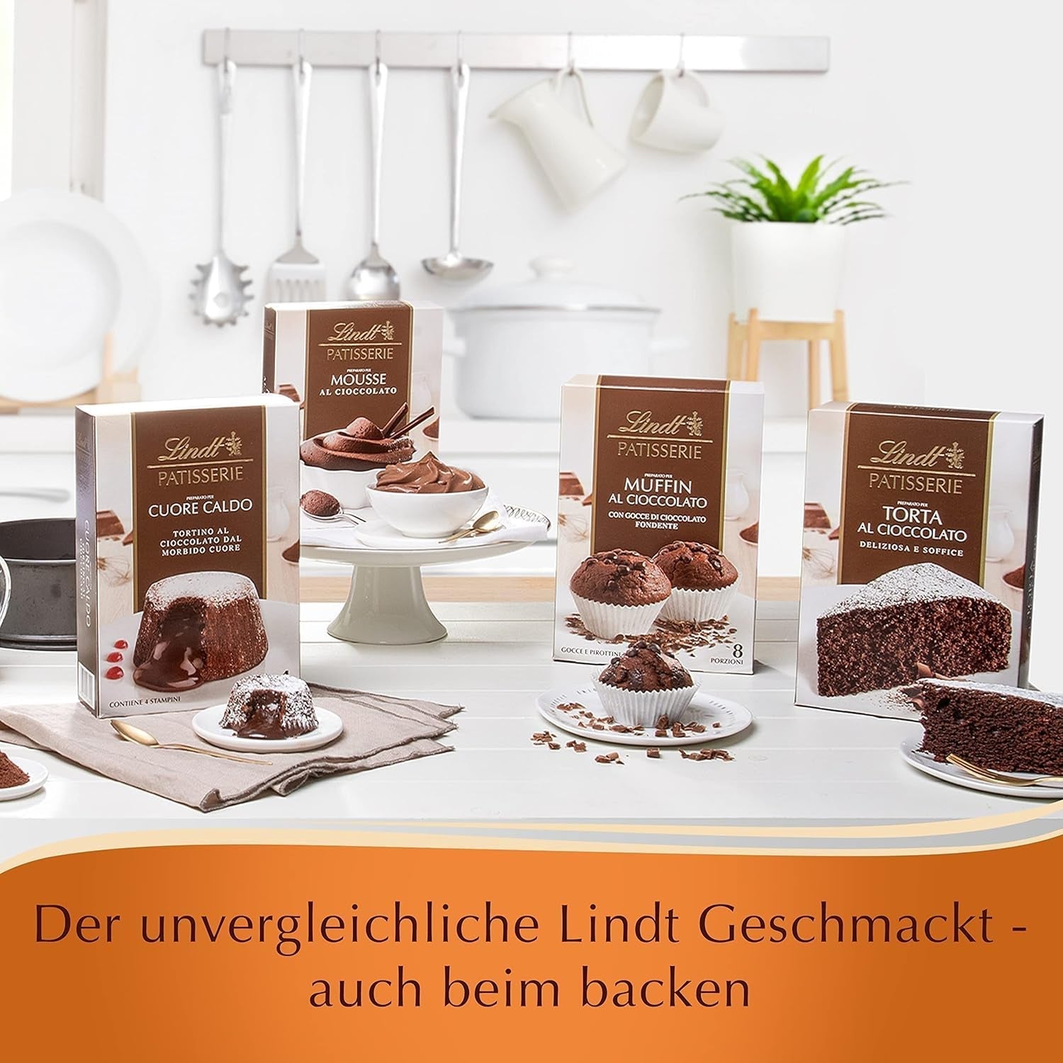Lindt & Sprüngli Feines Backen Kuchenmischung, Backmischung, 8 Portionen, Lactosefrei, 400 G Amestec pentru copt si gatit Naty Shop