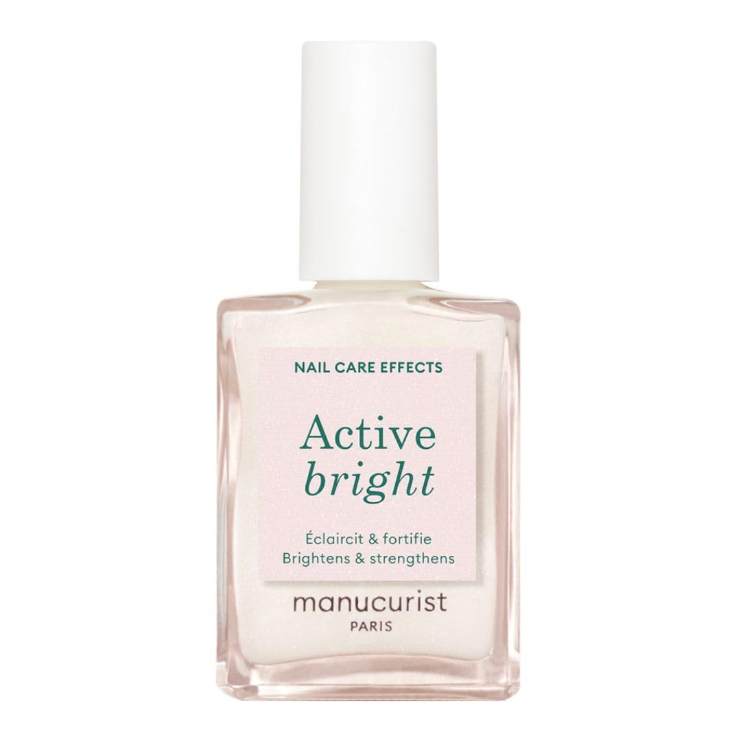 MANUCUIST Nail Care Repair Active Glow Raspberry (Pink) Bio-baseret: Sød mandel, hindbær, nærende og blank neglelak, Transparent Pink Effect - Nude neglelak