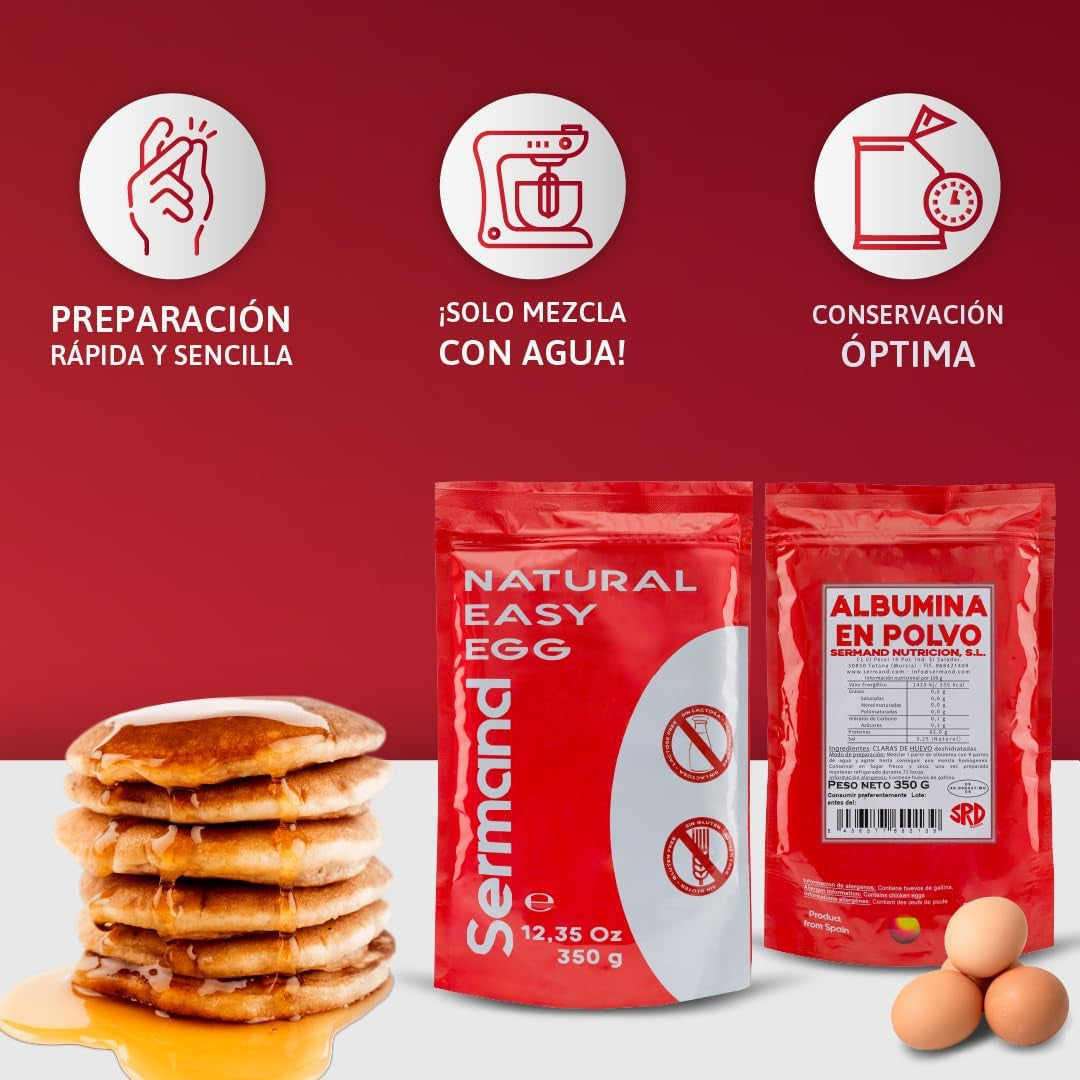 Eiklarpulver (350g) | Getrocknetes Eiklar Pulver | Eialbumin für Backen & Kochen | Ohne Zusatztoffe | Laktosefri Zip-Bag emballage