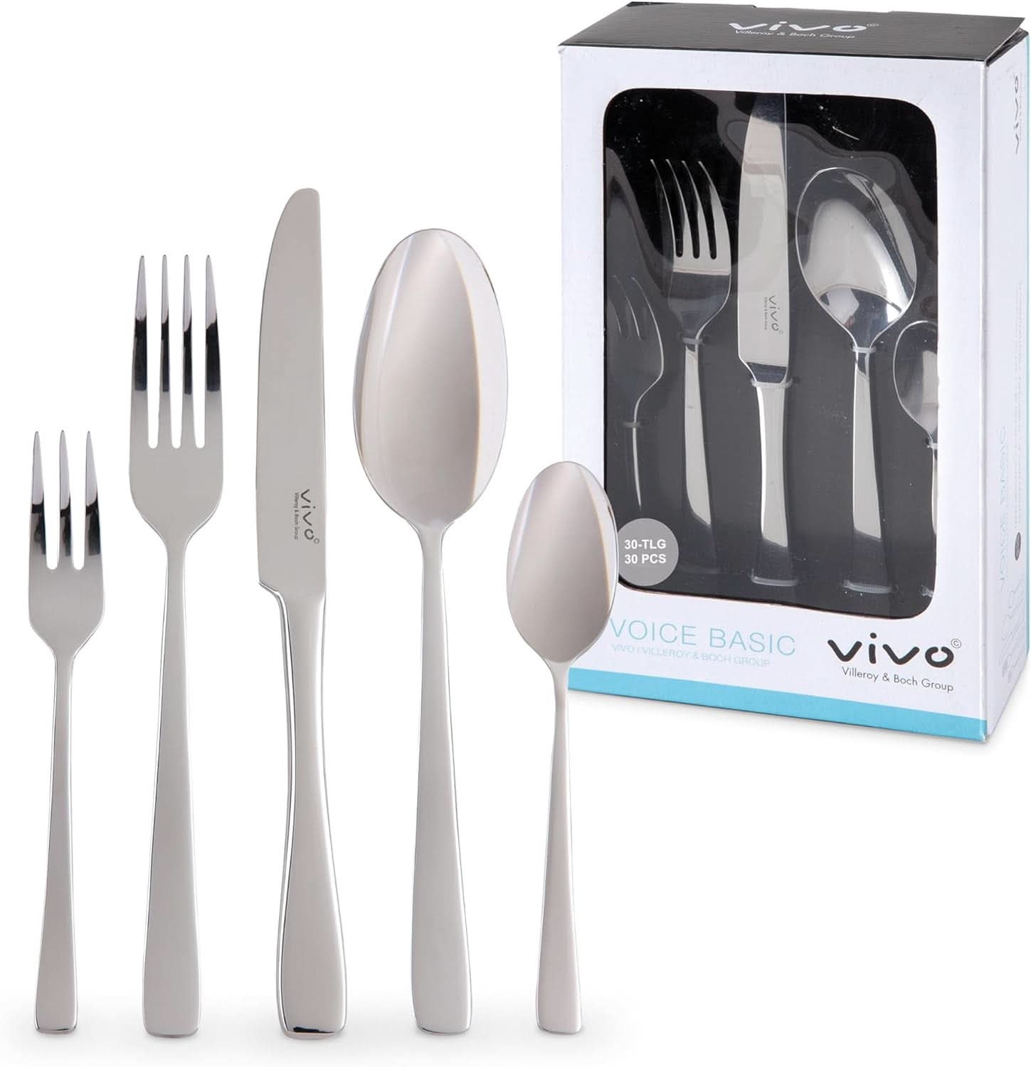 Vivo by Villeroy & Boch - Voice Basic bestiksæt 30 dele til 6 personer Naty Shop