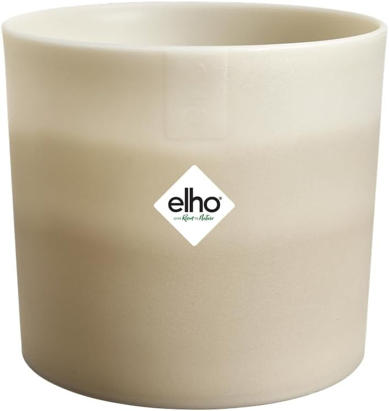 Ghiveci rotund elho Colour Gradient 16cm - pentru interior - 100% plastic reciclat - Ø 15,9 x H 14,7 - bej/bej gresie