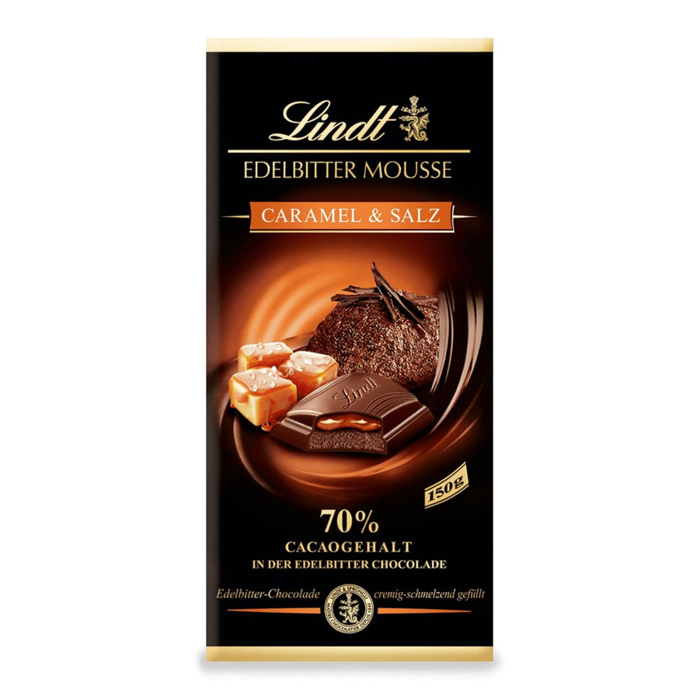 Lindt mørk chokolademousse med chili og kirsebær | Bar 150g | Med 70% kakaoindhold og mørk chokolademoussefyld og kirsebær chili | Chokoladebar | Mørk chokolade