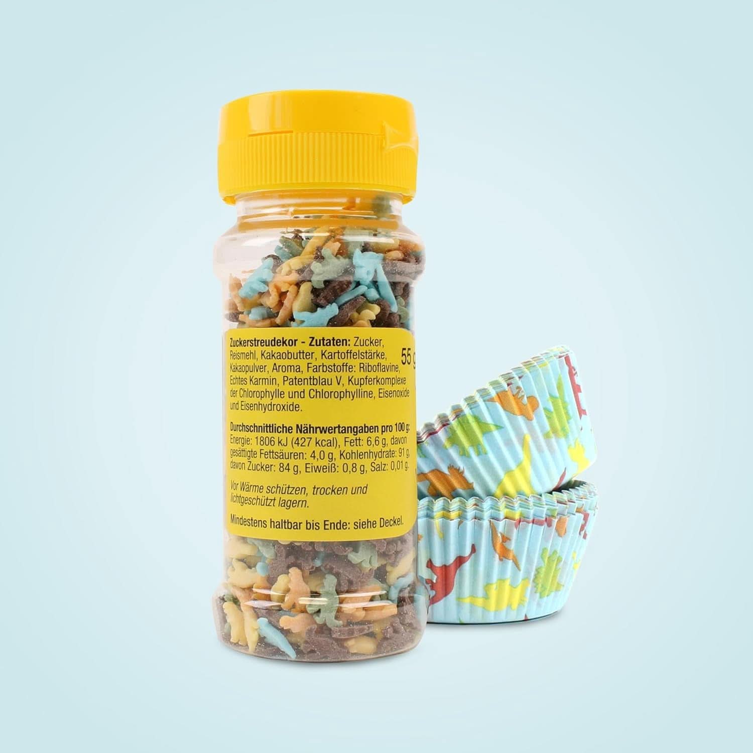 Günthart Dino sæt, 55 gram + 50 papir cupcake etuier Sprinkles Naty Shop