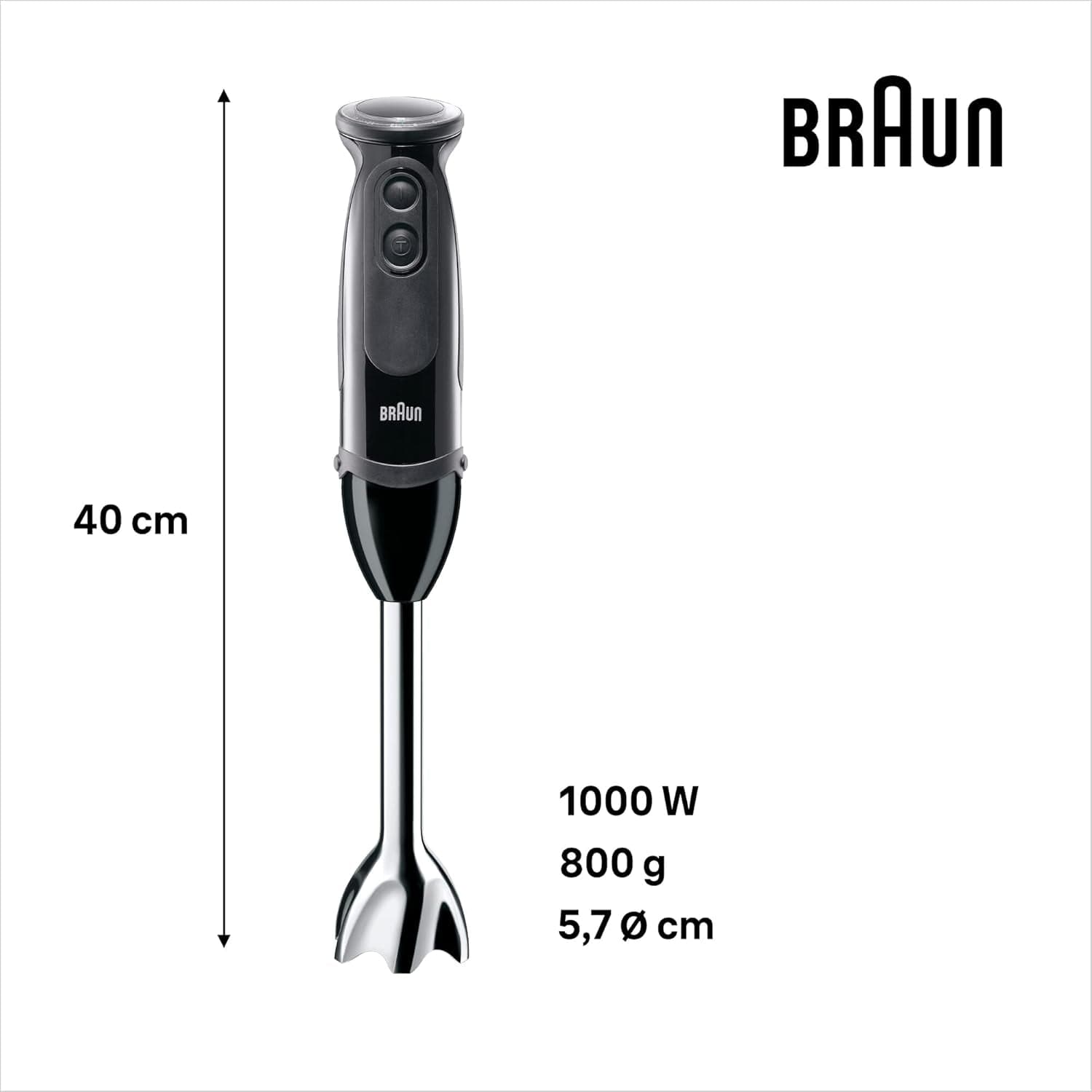Braun Household Multiquick 5 MQ 5237 BK Standmixer 0,5 L Standmixer Schwarz 1000 W Køkken Naty Shop