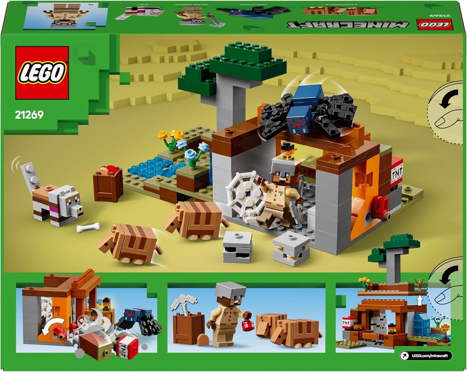 LEGO Minecraft Dungeon Mine Expedition Videospil Minifigur Sæt Karakterbygning Legetøj Gave til drenge og piger 8 år 21269 Byggesæt Besuche den LEGO-Store
