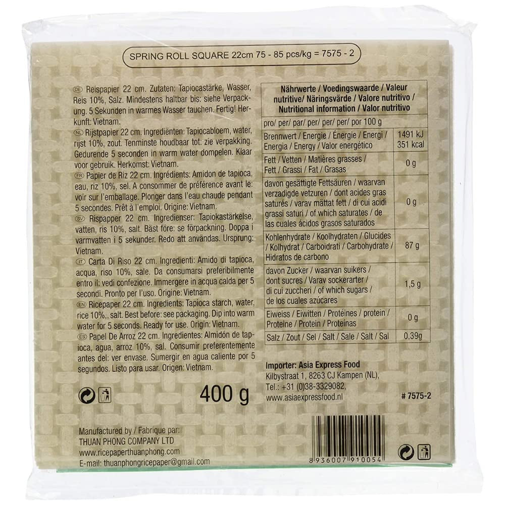 BAMBUTRÆ - Rispapir 22 cm. (Sommerruller) - 1 x 400 g