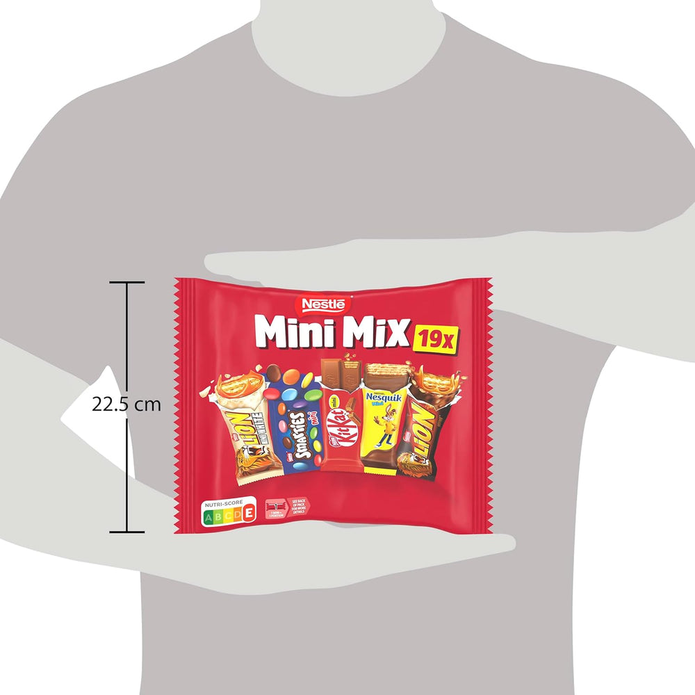 Nestlé Mini Mix chokoladebarer, fem lækre smagsvarianter, 19 barer, pakke med 2 (1 x 321g)