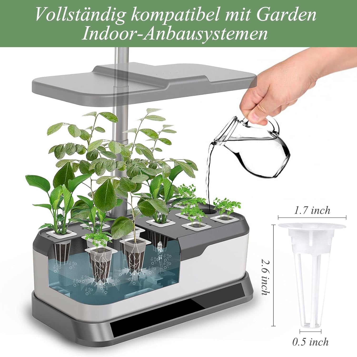 125 voksende svampe, 50 erstatningssvampe, tilbehør til hydroponisk startsystem med 50 etiketter, 12 isolerende hætter, 12 plantekurve, 1 pincet