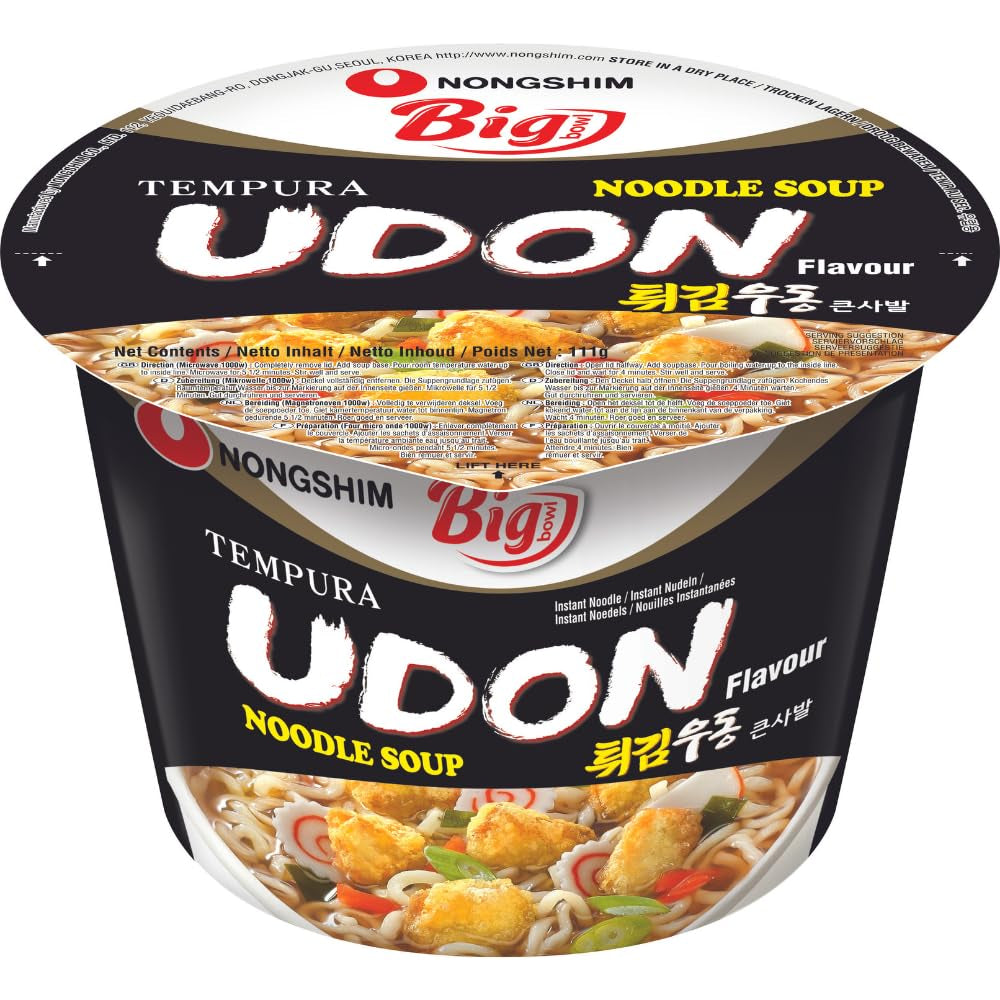 Instant Noodles Nong Shim Kimchi Ramyun Stor skål - Koreansk Ramen Suppe - Hurtig tilberedning - 1 pakke 112g