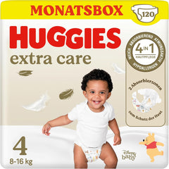 Huggies Extra Care Disney Babybleer, størrelse 4, 120 bleer (2x60), Månedsæske
