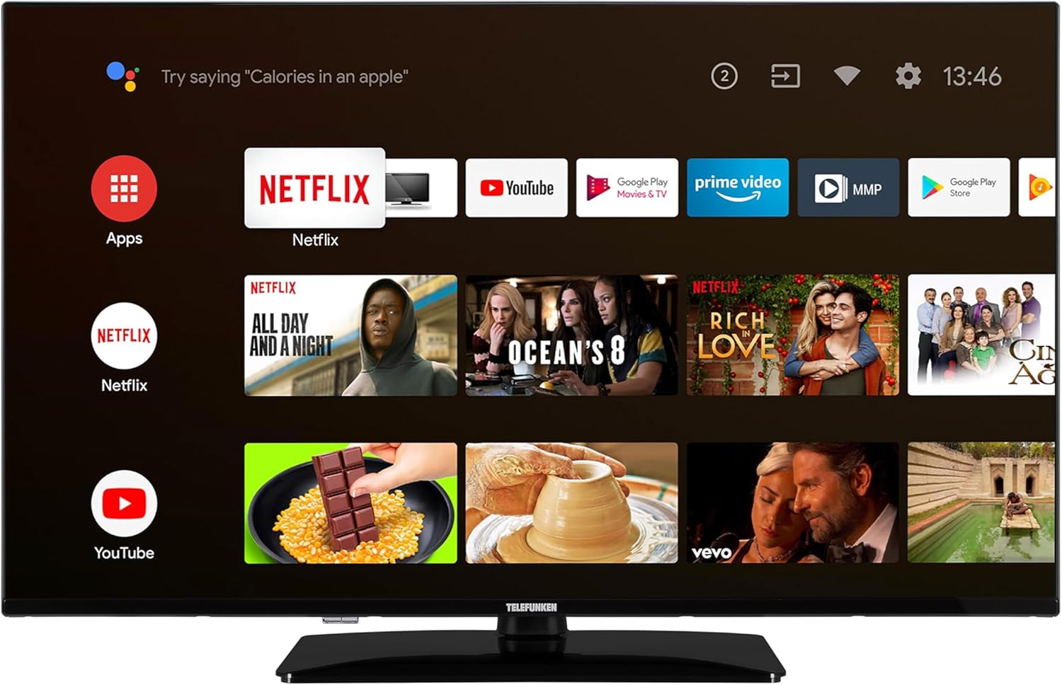 TELEFUNKEN XU50AN754M Televizor de 50 de inci/Smart TV cu Android (4K Ultra HD, HDR Dolby Vision, triplu tuner, Bluetooth, Dolby Atmos) [2023]