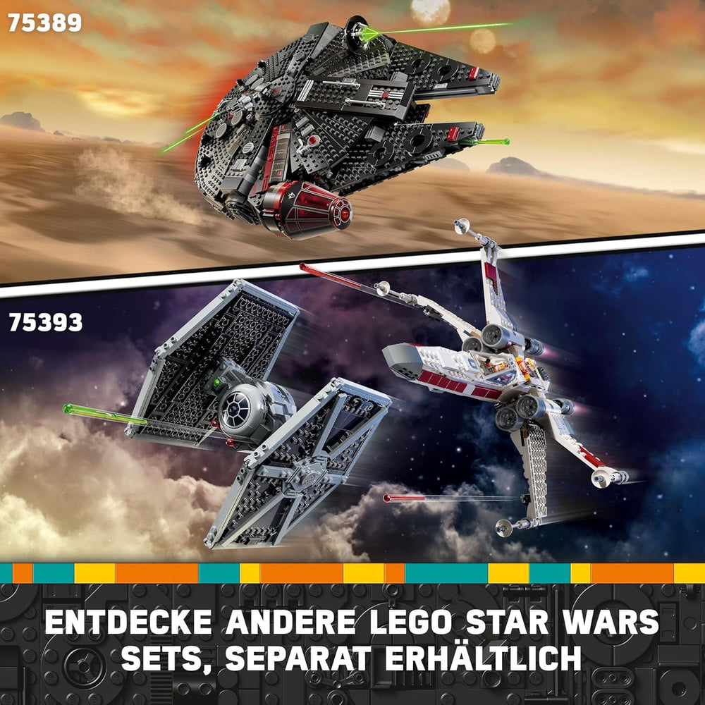 LEGO Star Wars Dark Millennium Falcon, Rumskibssæt, Byggelegetøj til børn, Fødselsdagsgave til drenge, piger og fans, Eventyrlegetøj 75389 Byggesæt Besuche den LEGO-Store